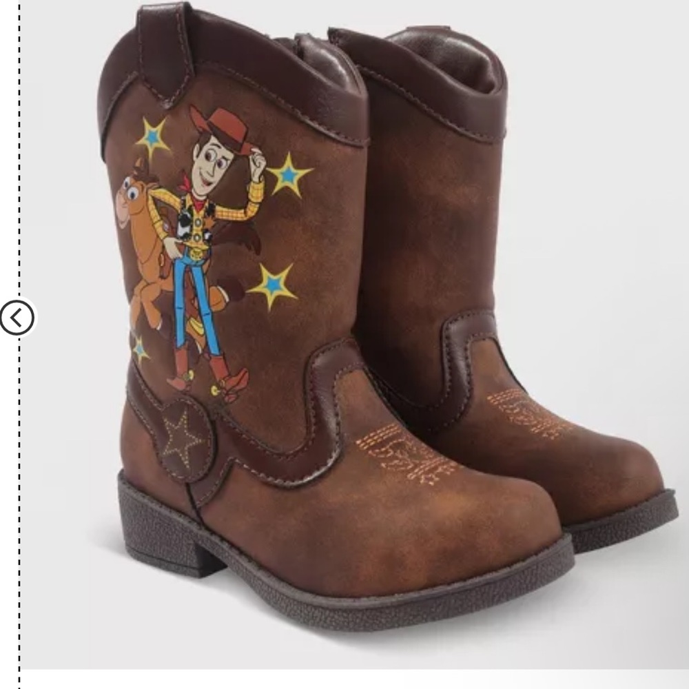 Kids Cowboy Boots with Toy Story Design - Brown
